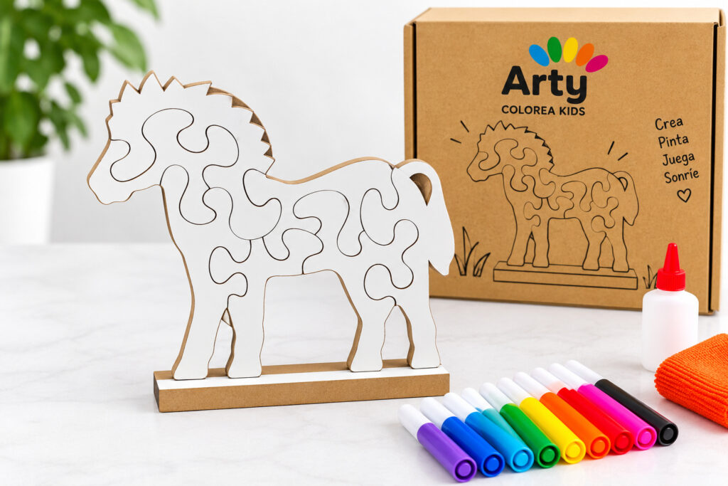 Rompecabezas de pony para pintar Arty Colorea Kids